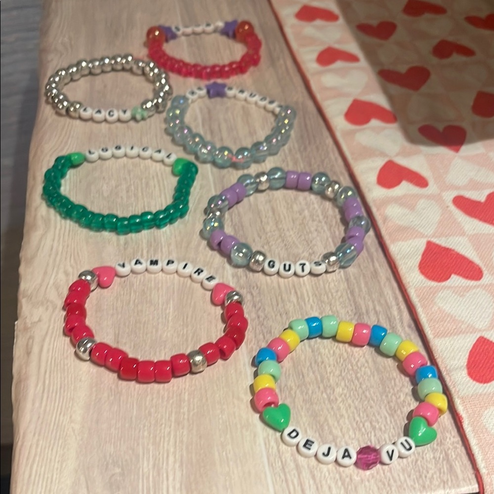 Bundle of 7 Olivia Rodrigo Handmade Bracelets